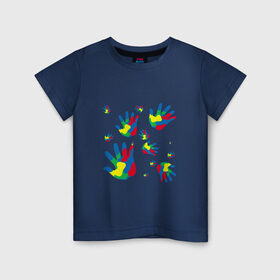 Детская футболка хлопок с принтом Отпечатки пальцев в Кировске, 100% хлопок | круглый вырез горловины, полуприлегающий силуэт, длина до линии бедер | 