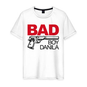 Мужская футболка хлопок с принтом Данила, плохой, парень в Кировске, 100% хлопок | прямой крой, круглый вырез горловины, длина до линии бедер, слегка спущенное плечо. | 