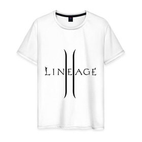 Мужская футболка хлопок с принтом Lineage logo в Кировске, 100% хлопок | прямой крой, круглый вырез горловины, длина до линии бедер, слегка спущенное плечо. | Тематика изображения на принте: lineage | logo | игра | логотип