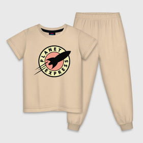 Детская пижама хлопок с принтом Planet Express в Кировске, 100% хлопок |  брюки и футболка прямого кроя, без карманов, на брюках мягкая резинка на поясе и по низу штанин
 | 