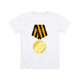 Детская футболка хлопок с принтом За победу в Кировске, 100% хлопок | круглый вырез горловины, полуприлегающий силуэт, длина до линии бедер | 