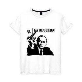 Женская футболка хлопок с принтом Evolution в Кировске, 100% хлопок | прямой крой, круглый вырез горловины, длина до линии бедер, слегка спущенное плечо | 
