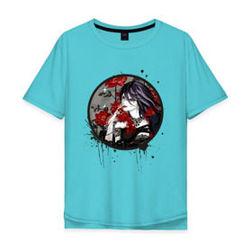Мужская футболка хлопок Oversize с принтом Риза в Кировске, 100% хлопок | свободный крой, круглый ворот, “спинка” длиннее передней части | tokyo ghoul | токийский гуль