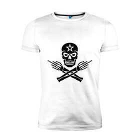 Мужская футболка премиум с принтом Дерзкий черепок в Кировске, 92% хлопок, 8% лайкра | приталенный силуэт, круглый вырез ворота, длина до линии бедра, короткий рукав | skull | дерзкий | череп
