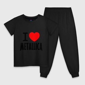 Детская пижама хлопок с принтом I love Metallica в Кировске, 100% хлопок |  брюки и футболка прямого кроя, без карманов, на брюках мягкая резинка на поясе и по низу штанин
 | Тематика изображения на принте: металлика