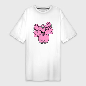 Платье-футболка хлопок с принтом Розовый слон в Кировске,  |  | слон