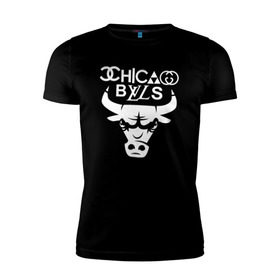 Мужская футболка премиум с принтом Chicago Bulls fun logo в Кировске, 92% хлопок, 8% лайкра | приталенный силуэт, круглый вырез ворота, длина до линии бедра, короткий рукав | chicago bulls | антибрэнд