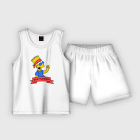 Детская пижама с шортами хлопок с принтом Барт Симпсон   Мир в Кировске,  |  | Тематика изображения на принте: bart simpson | барт | мир | симпсоны