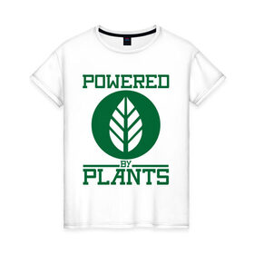Женская футболка хлопок с принтом На растениях в Кировске, 100% хлопок | прямой крой, круглый вырез горловины, длина до линии бедер, слегка спущенное плечо | 