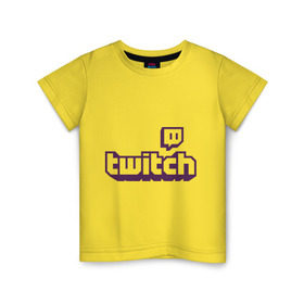 Детская футболка хлопок с принтом Twitch Logo в Кировске, 100% хлопок | круглый вырез горловины, полуприлегающий силуэт, длина до линии бедер | 