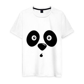 Мужская футболка хлопок с принтом Мордочка панды в Кировске, 100% хлопок | прямой крой, круглый вырез горловины, длина до линии бедер, слегка спущенное плечо. | панда