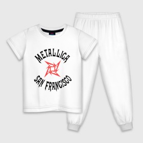 Детская пижама хлопок с принтом Metallica (San Francisco) в Кировске, 100% хлопок |  брюки и футболка прямого кроя, без карманов, на брюках мягкая резинка на поясе и по низу штанин
 | metallica | san francisco