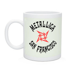 Кружка с принтом Metallica (San Francisco) в Кировске, керамика | объем — 330 мл, диаметр — 80 мм. Принт наносится на бока кружки, можно сделать два разных изображения | metallica | san francisco