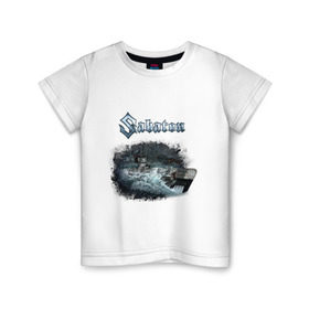 Детская футболка хлопок с принтом Sabaton в Кировске, 100% хлопок | круглый вырез горловины, полуприлегающий силуэт, длина до линии бедер | sabaton