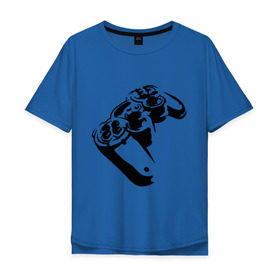 Мужская футболка хлопок Oversize с принтом Геймпад (Джойстик) в Кировске, 100% хлопок | свободный крой, круглый ворот, “спинка” длиннее передней части | Тематика изображения на принте: джойстик