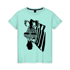 Женская футболка хлопок с принтом Зебра в очках в Кировске, 100% хлопок | прямой крой, круглый вырез горловины, длина до линии бедер, слегка спущенное плечо | зебра | очки | полоски | свэг