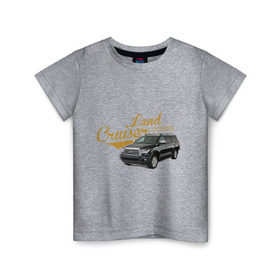 Детская футболка хлопок с принтом Toyota Land Cruiser в Кировске, 100% хлопок | круглый вырез горловины, полуприлегающий силуэт, длина до линии бедер | toyota land cruiser | авто | автомобилистам | водителям | машина | ретро | тачка