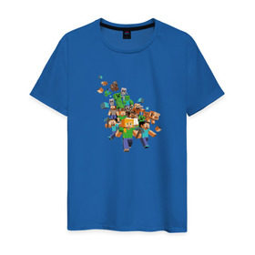 Мужская футболка хлопок с принтом Майнкрафт в Кировске, 100% хлопок | прямой крой, круглый вырез горловины, длина до линии бедер, слегка спущенное плечо. | для фанатов майнкрафта игра | мinecraft