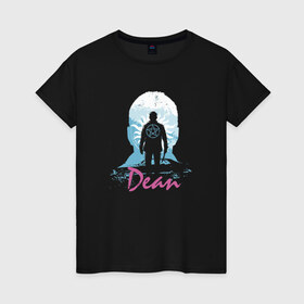 Женская футболка хлопок с принтом Supernatural - Dean в Кировске, 100% хлопок | прямой крой, круглый вырез горловины, длина до линии бедер, слегка спущенное плечо | 