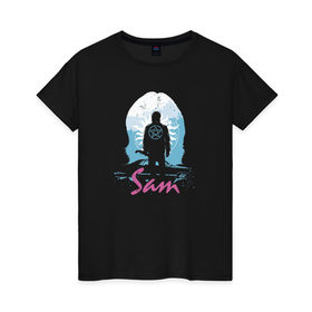 Женская футболка хлопок с принтом Supernatural - Sam в Кировске, 100% хлопок | прямой крой, круглый вырез горловины, длина до линии бедер, слегка спущенное плечо | 
