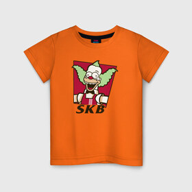 Детская футболка хлопок с принтом Супер Красти Бургер в Кировске, 100% хлопок | круглый вырез горловины, полуприлегающий силуэт, длина до линии бедер | Тематика изображения на принте: gomer | барт | клоун | симпсонs | симпсоны