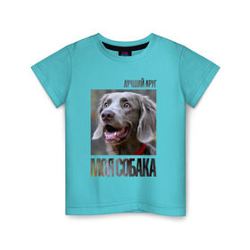 Детская футболка хлопок с принтом Веймаранер в Кировске, 100% хлопок | круглый вырез горловины, полуприлегающий силуэт, длина до линии бедер | drug | веймаранер | порода | собака