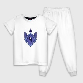 Детская пижама хлопок с принтом Luna (logo) в Кировске, 100% хлопок |  брюки и футболка прямого кроя, без карманов, на брюках мягкая резинка на поясе и по низу штанин
 | logo | logotip | mlp | pony | sweg | луна | пони