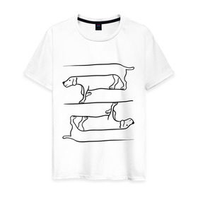 Мужская футболка хлопок с принтом Собака в Кировске, 100% хлопок | прямой крой, круглый вырез горловины, длина до линии бедер, слегка спущенное плечо. | восприятие | иллюзия | оптическая иллюзия | собака