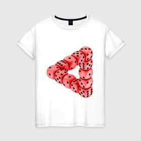 Женская футболка хлопок с принтом Кубики в Кировске, 100% хлопок | прямой крой, круглый вырез горловины, длина до линии бедер, слегка спущенное плечо | восприятие | иллюзия | кубики | оптическая иллюзия