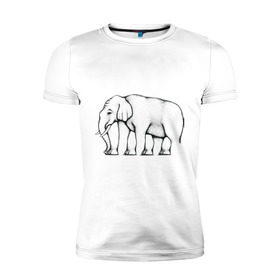 Мужская футболка премиум с принтом Сколько ног у слона в Кировске, 92% хлопок, 8% лайкра | приталенный силуэт, круглый вырез ворота, длина до линии бедра, короткий рукав | Тематика изображения на принте: слон
