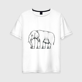 Женская футболка хлопок Oversize с принтом Сколько ног у слона в Кировске, 100% хлопок | свободный крой, круглый ворот, спущенный рукав, длина до линии бедер
 | слон