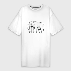 Платье-футболка хлопок с принтом Сколько ног у слона в Кировске,  |  | слон