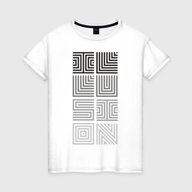 Женская футболка хлопок с принтом Illusion grey в Кировске, 100% хлопок | прямой крой, круглый вырез горловины, длина до линии бедер, слегка спущенное плечо | восприятие | иллюзии | мозг | обман зрения | оптическая | цвет