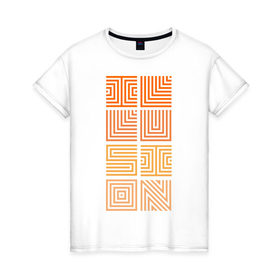 Женская футболка хлопок с принтом Illusion orange в Кировске, 100% хлопок | прямой крой, круглый вырез горловины, длина до линии бедер, слегка спущенное плечо | восприятие | иллюзии | мозг | обман зрения | оптическая | цвет