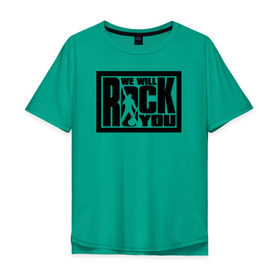 Мужская футболка хлопок Oversize с принтом We will rock you в Кировске, 100% хлопок | свободный крой, круглый ворот, “спинка” длиннее передней части | @ | we will rock you.png | we will rock youqueen
