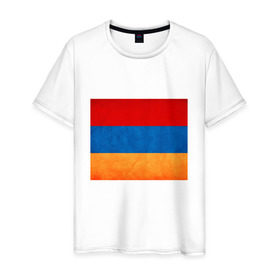Мужская футболка хлопок с принтом ARM в Кировске, 100% хлопок | прямой крой, круглый вырез горловины, длина до линии бедер, слегка спущенное плечо. | armenia erevan