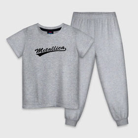 Детская пижама хлопок с принтом Metallica (Yankees font) в Кировске, 100% хлопок |  брюки и футболка прямого кроя, без карманов, на брюках мягкая резинка на поясе и по низу штанин
 | металлика