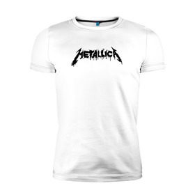 Мужская футболка премиум с принтом Metallica painted logo в Кировске, 92% хлопок, 8% лайкра | приталенный силуэт, круглый вырез ворота, длина до линии бедра, короткий рукав | металлика