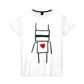 Женская футболка хлопок с принтом Chappie в Кировске, 100% хлопок | прямой крой, круглый вырез горловины, длина до линии бедер, слегка спущенное плечо | die antwoord
