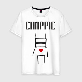 Мужская футболка хлопок с принтом Chappie в Кировске, 100% хлопок | прямой крой, круглый вырез горловины, длина до линии бедер, слегка спущенное плечо. | 