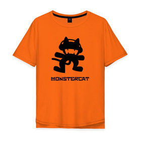 Мужская футболка хлопок Oversize с принтом Monstercat в Кировске, 100% хлопок | свободный крой, круглый ворот, “спинка” длиннее передней части | Тематика изображения на принте: 