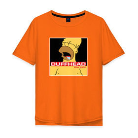 Мужская футболка хлопок Oversize с принтом Homer Duffhead в Кировске, 100% хлопок | свободный крой, круглый ворот, “спинка” длиннее передней части | gomer | барт | симпсонs | симпсоны