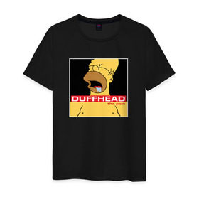Мужская футболка хлопок с принтом Homer Duffhead в Кировске, 100% хлопок | прямой крой, круглый вырез горловины, длина до линии бедер, слегка спущенное плечо. | gomer | барт | симпсонs | симпсоны