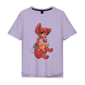 Мужская футболка хлопок Oversize с принтом Foxy fnaf в Кировске, 100% хлопок | свободный крой, круглый ворот, “спинка” длиннее передней части | @