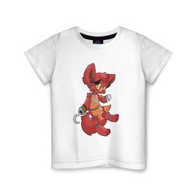 Детская футболка хлопок с принтом Foxy fnaf в Кировске, 100% хлопок | круглый вырез горловины, полуприлегающий силуэт, длина до линии бедер | @