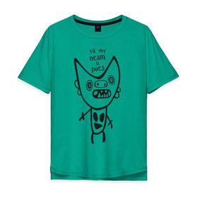Мужская футболка хлопок Oversize с принтом Poes в Кировске, 100% хлопок | свободный крой, круглый ворот, “спинка” длиннее передней части | die antwoord