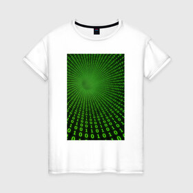 Женская футболка хлопок с принтом Цифровая иллюзия в Кировске, 100% хлопок | прямой крой, круглый вырез горловины, длина до линии бедер, слегка спущенное плечо | обман зрения | оптическая иллюзия | прикол | фокус