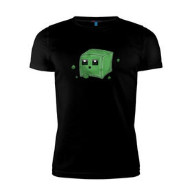 Мужская футболка премиум с принтом Minecraft слизень в Кировске, 92% хлопок, 8% лайкра | приталенный силуэт, круглый вырез ворота, длина до линии бедра, короткий рукав | игра | мinecraft