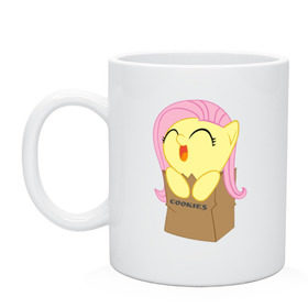 Кружка с принтом Cute Fluttershy в Кировске, керамика | объем — 330 мл, диаметр — 80 мм. Принт наносится на бока кружки, можно сделать два разных изображения | Тематика изображения на принте: fluttershy | пони | сваг | флаттершай в пакетике.поняш