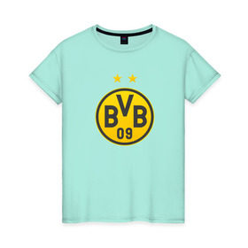Женская футболка хлопок с принтом Borussia Dortmund в Кировске, 100% хлопок | прямой крой, круглый вырез горловины, длина до линии бедер, слегка спущенное плечо | bvb borussia mr marcoreus dortmund borussiado